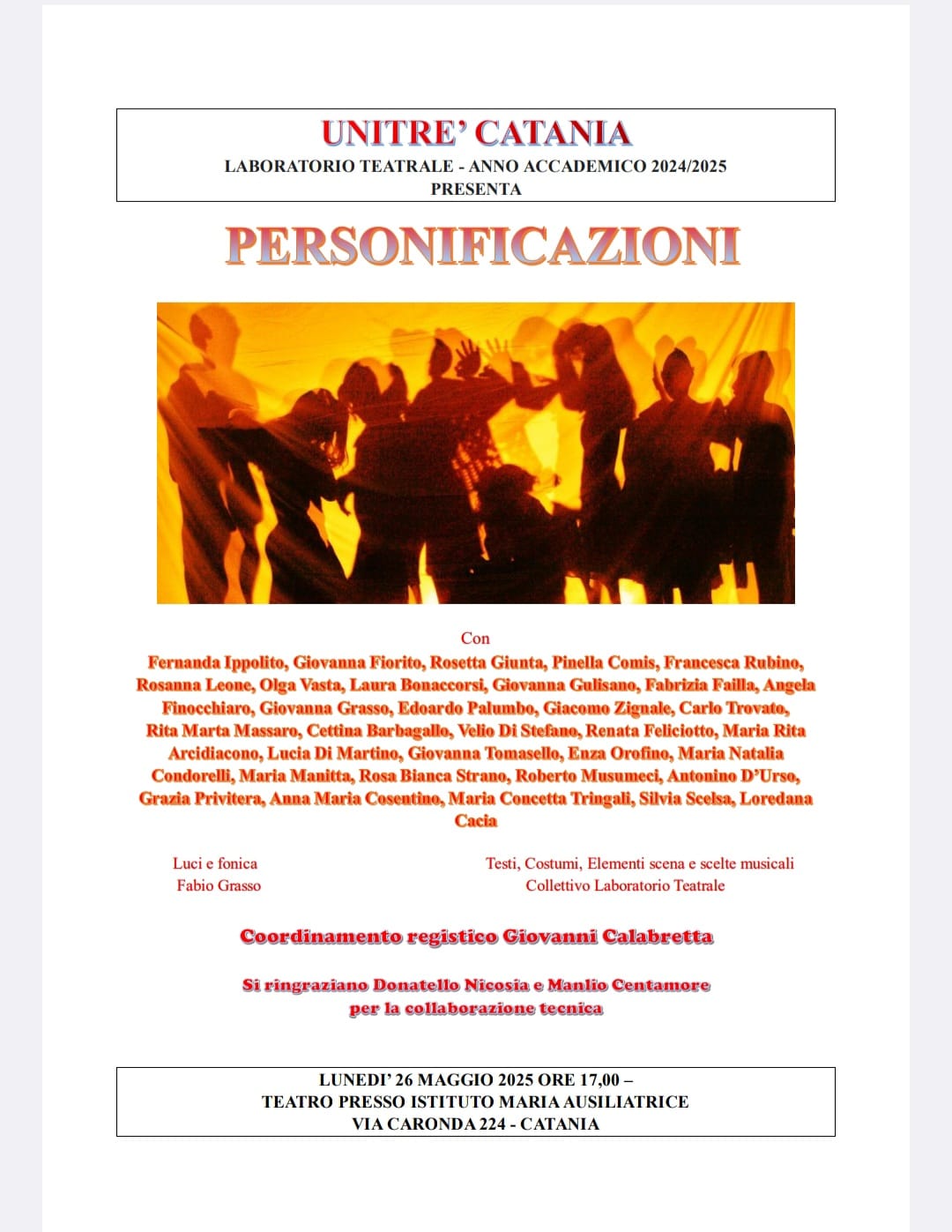 Spettacolo Teatrale "Personificazioni"